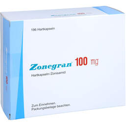 Abbildung: Zonegran 100 mg Hartkapseln 196 St, Hartkapseln PZN 01557963