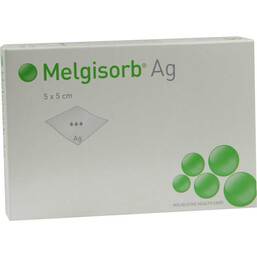 Abbildung: Melgisorb Ag Verband 5x5 cm 10 St, Verband PZN 01560824