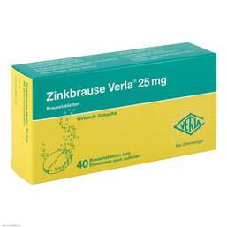 Abbildung: Zinkbrause Verla® 25 mg Brausetabletten Brausetabletten, 40 St PZN 01564526