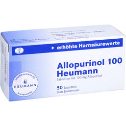 Abbildung: Allopurinol 100 Heumann Tabletten 50 St, Tabletten PZN 01564880