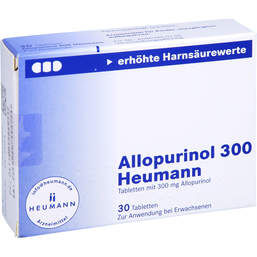 Abbildung: Allopurinol 300 Heumann Tabletten 30 St, Tabletten PZN 01564911