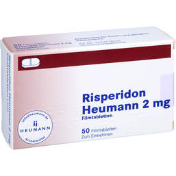 Abbildung: Risperidon Heumann 2 mg Filmtabletten 50 St, Filmtabletten PZN 01565833