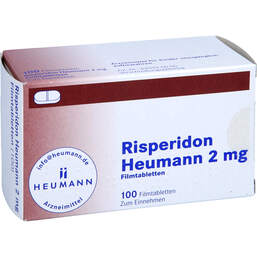 Abbildung: Risperidon Heumann 2 mg Filmtabletten 100 St, Filmtabletten PZN 01565862