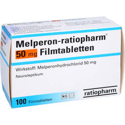 Abbildung: Melperon ratiopharm 50 mg Filmtabletten 100 St, Filmtabletten PZN 01567536