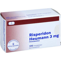Abbildung: Risperidon Heumann 3 mg Filmtabletten 100 St, Filmtabletten PZN 01583854