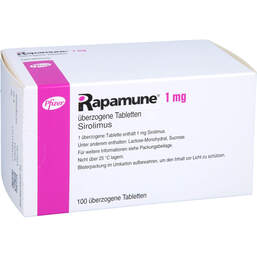 Abbildung: Rapamune 1 mg überzogene Tabletten 100 St, Überzogene Tabletten PZN 01586723