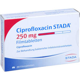Abbildung: Ciprofloxacin STADA 250 mg Filmtabletten 20 St, Filmtabletten PZN 01592787