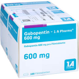 Abbildung: Gabapentin 1A Pharma 600 mg Filmtabletten 200 St, Filmtabletten PZN 01602669