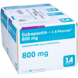 Abbildung: Gabapentin 1A Pharma 800 mg Filmtabletten 200 St, Filmtabletten PZN 01602735