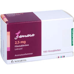 Abbildung: Femara 2,5 mg Filmtabletten 100 St, Filmtabletten PZN 01605248