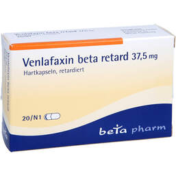 Abbildung: Venlafaxin beta retard 37,5 mg Hartkapseln 20 St, Retard-Kapseln PZN 01605478