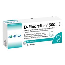 Abbildung: D-Fluoretten 500 Tabletten Tabletten, 30 St PZN 01610120