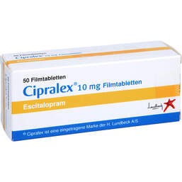 Abbildung: Cipralex 10 mg Filmtabletten 50 St, Filmtabletten PZN 01610261