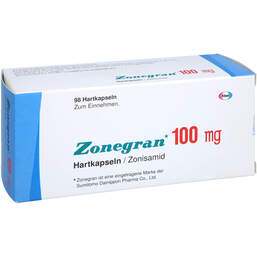 Abbildung: Zonegran 100 mg Hartkapseln 98 St, Hartkapseln PZN 01610309