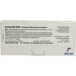 Abbildung: Arnica RH D 30 Ampullen Ampullen, 8X1 ml PZN 01618699