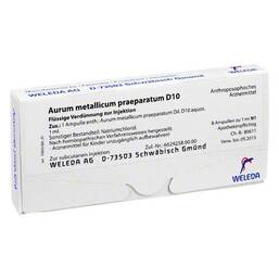 Abbildung: Aurum metallicum Präparat D 10 Ampullen 8 St, Ampullen PZN 01618825