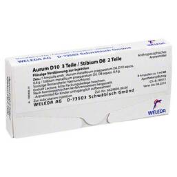 Abbildung: Aurum D10 / Stibium D8 Ampullen 8X1 ml, Ampullen PZN 01619173