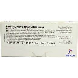 Abbildung: Berberis Planta Tota / Urtica urens Ampullen Ampullen, 8X1 ml PZN 01619546