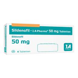 Abbildung: Sildenafil 1A Pharma 50 mg Tabletten 4 St, Tabletten PZN 01620791