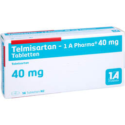 Abbildung: Telmisartan 1A Pharma 40 mg Tabletten 56 St, Tabletten PZN 01620880