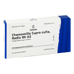 Abbildung: Chamomilla Cupro culta Radix Rh D 2 1% Ampullen 8X1 ml, Ampullen PZN 01621359