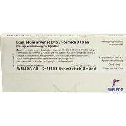 Abbildung: Equisetum arvense D 15 / Formica D 10 aa Ampullen Ampullen, 8X1 ml PZN 01621862