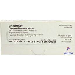 Abbildung: Lachesis D 30 Ampullen Ampullen, 8X1 ml PZN 01623648