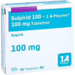 Abbildung: Sulpirid 100 1A Pharma Tabletten 50 St, Tabletten PZN 01628723