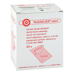 Abbildung: Rudavlies 7cmx5cm Pflaster steril 50 St, Pflaster PZN 01631168