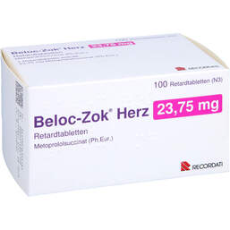 Abbildung: Beloc Zok Herz 23,75 mg Retardtabletten 100 St, Retard-Tabletten PZN 01634416