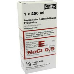 Abbildung: Kochsalzlösung 0,9% Plastikflasche Fresenius Infusionslösung, 250 ml PZN 01636349