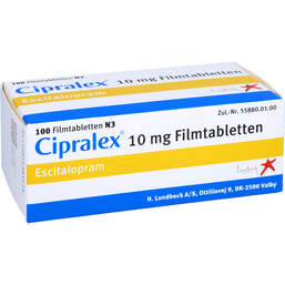 Abbildung: Cipralex 10 mg Filmtabletten 100 St, Filmtabletten PZN 01638561