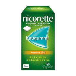 Abbildung: nicorette® Kaugummi freshfruit, 2 mg Nikotin Kaugummi, 105 St PZN 01639595