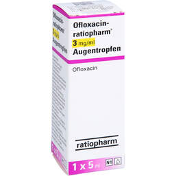 Abbildung: Ofloxacin ratiopharm 3 mg / ml Augentropfen 1X5 ml, Augentropfen PZN 01646299