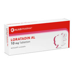 Abbildung: Loratadin AL 10 mg Tabletten Tabletten, 100 St PZN 01653945
