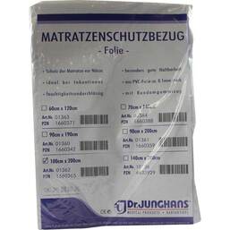 Abbildung: Matratzen Schutzbezug Folie 0,1mm100x200cm weiß 1 St PZN 01660365
