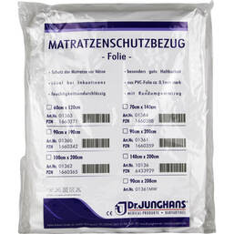 Abbildung: Matratzen Schutzbezug Folie 0,1mm 70x140cm weiß 1 St PZN 01660388