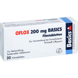 Abbildung: Oflox 200 mg Basics Filmtabletten 20 St, Filmtabletten PZN 01661726