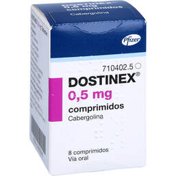 Abbildung: Dostinex 0,5 mg Tabletten 8 St, Tabletten PZN 01662387
