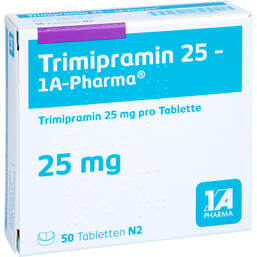 Abbildung: Trimipramin 25 1A Pharma Tabletten 50 St, Tabletten PZN 01664185