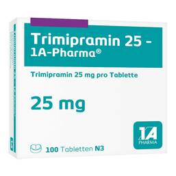 Abbildung: Trimipramin 25 1A Pharma Tabletten 100 St, Tabletten PZN 01664191
