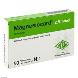 Abbildung: Magnesiocard 2,5 mmol Filmtabletten Filmtabletten, 50 St PZN 01667812