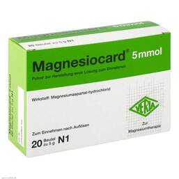 Abbildung: Magnesiocard 5 mmol Pulver Pulver zur Herstellung einer Lösung zum Einnehmen, 20 St PZN 01667858