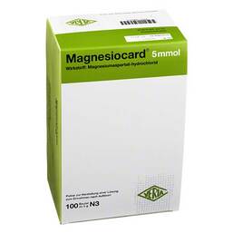 Abbildung: Magnesiocard 5 mmol Pulver Pulver zur Herstellung einer Lösung zum Einnehmen, 100 St PZN 01667870