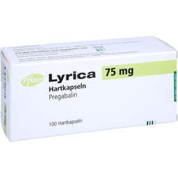 Abbildung: Lyrica 75 mg Hartkapseln 100 St, Hartkapseln PZN 01674491