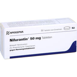Abbildung: Nifurantin 50 mg Tabletten 50 St, Tabletten PZN 01677058