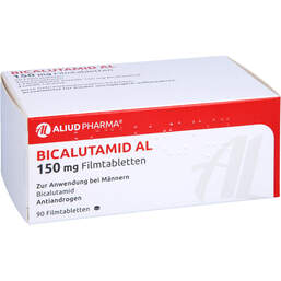 Abbildung: Bicalutamid AL 150 mg Filmtabletten 90 St, Filmtabletten PZN 01679318