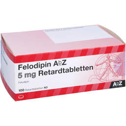 Abbildung: Felodipin AbZ 5 mg retard Ta 100 St, Retard-Tabletten PZN 01680221