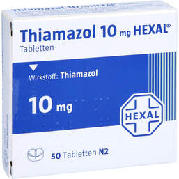 Abbildung: Thiamazol 10 mg Hexal Tabletten 50 St, Tabletten PZN 01680675