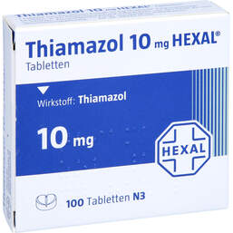 Abbildung: Thiamazol 10 mg Hexal Tabletten 100 St, Tabletten PZN 01680698